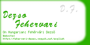 dezso fehervari business card